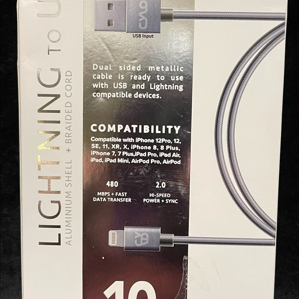 Lightning to USB 10 ft Cable NWT